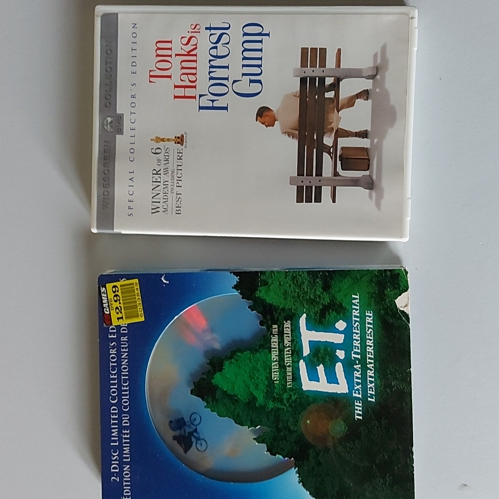 ET and Forrest Gump DVDs